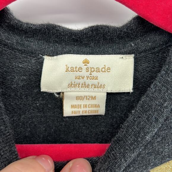 Kate Spade Sparkly Gold Star Sweatshirt - 12 months - Picture 3 of 6